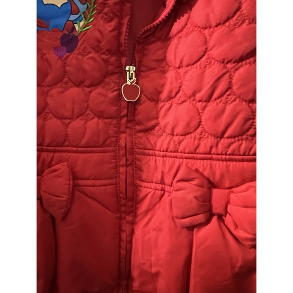 Disney‎ Snow White Red Puffer Jacket Girls Size 7/8 Apples - Picture 4 of 5